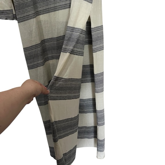 Free People Beach XS Striped Long Sleeve Longline Coverup Maxi Dress B1 - Picture 5 of 8